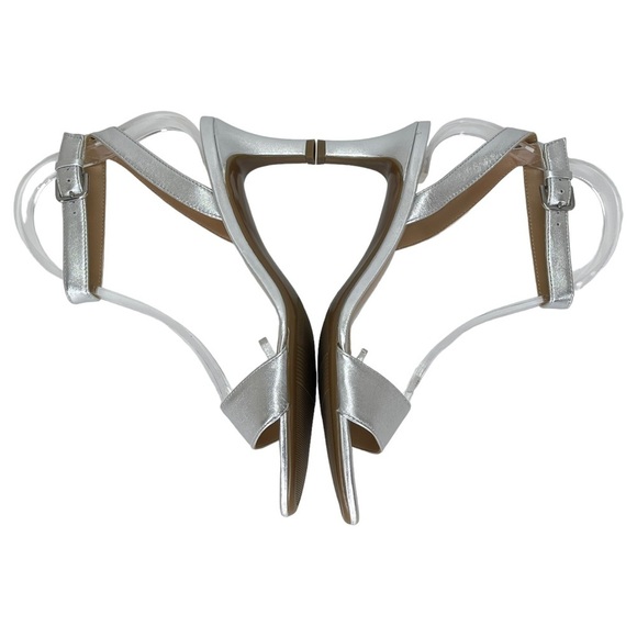 Naturalizer Womens Heels Right 8M Left 7.5M Tinda Soft Silver Leather - Picture 13 of 15